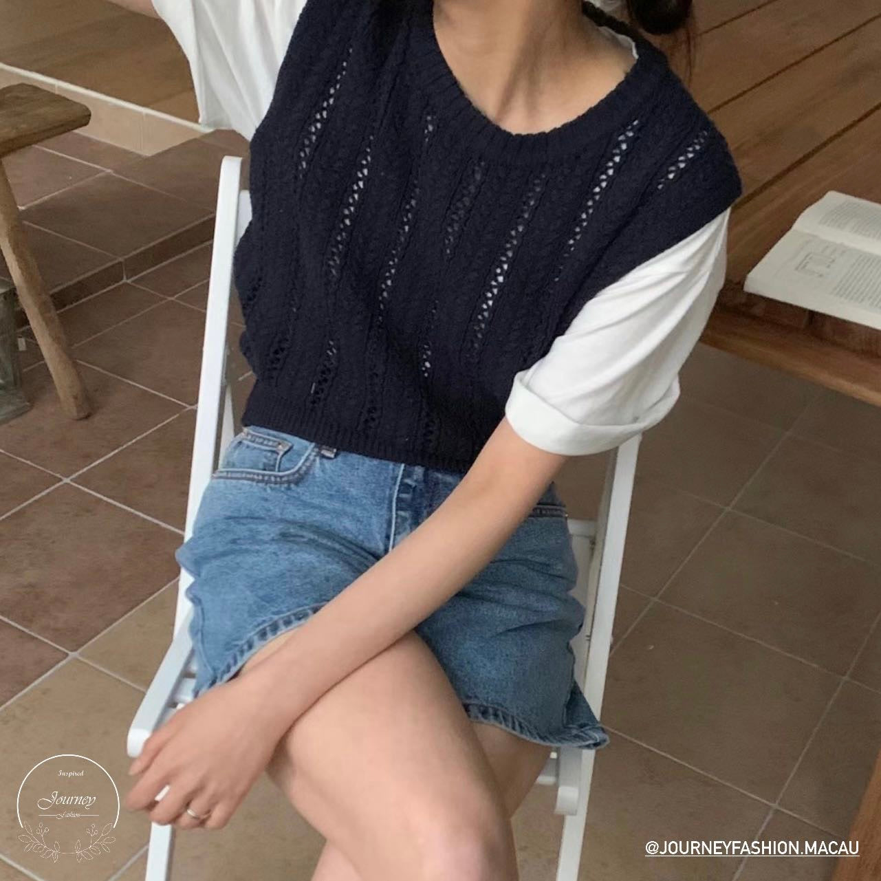 韓國丨純棉直紋背心