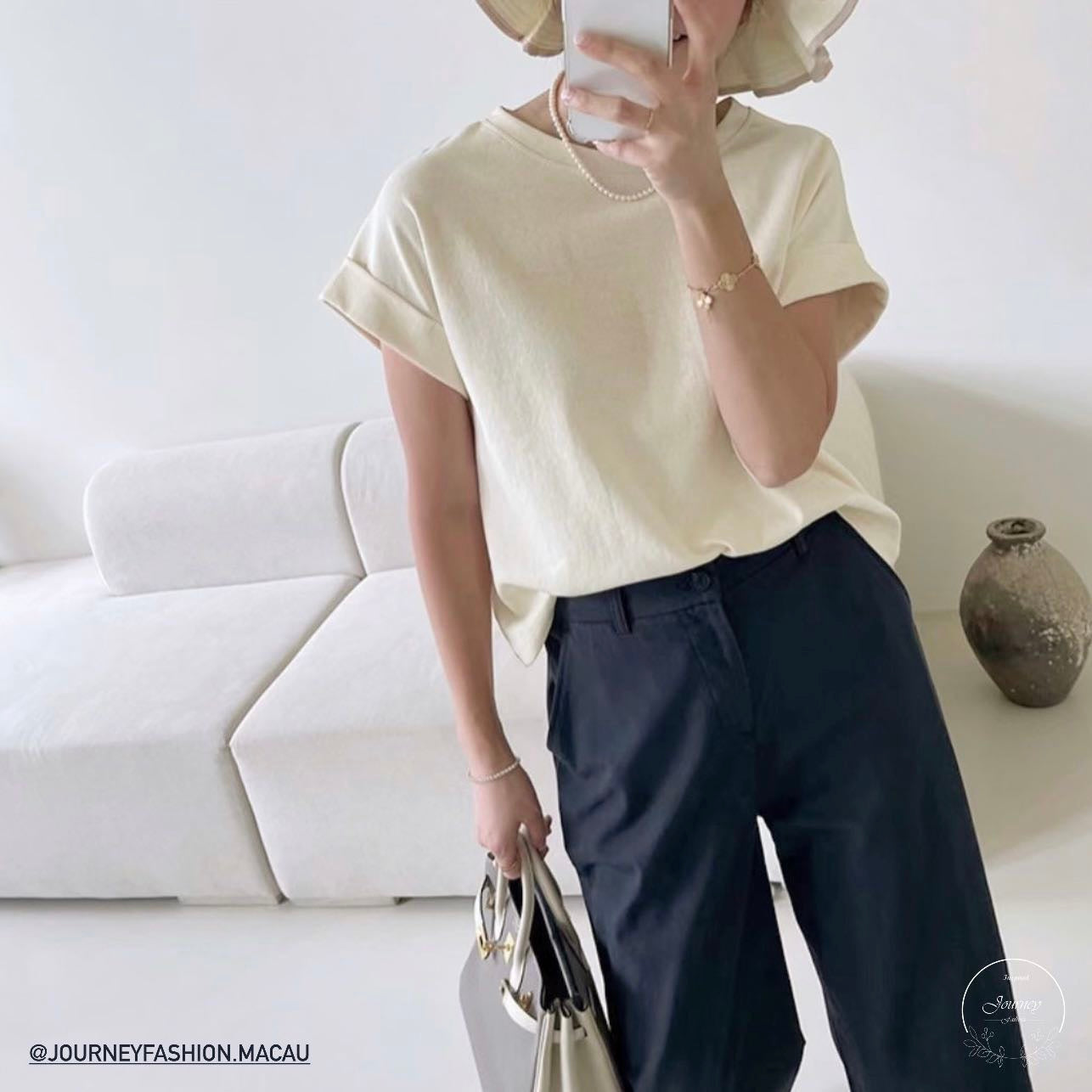 韓國丨寬鬆捲袖TOP