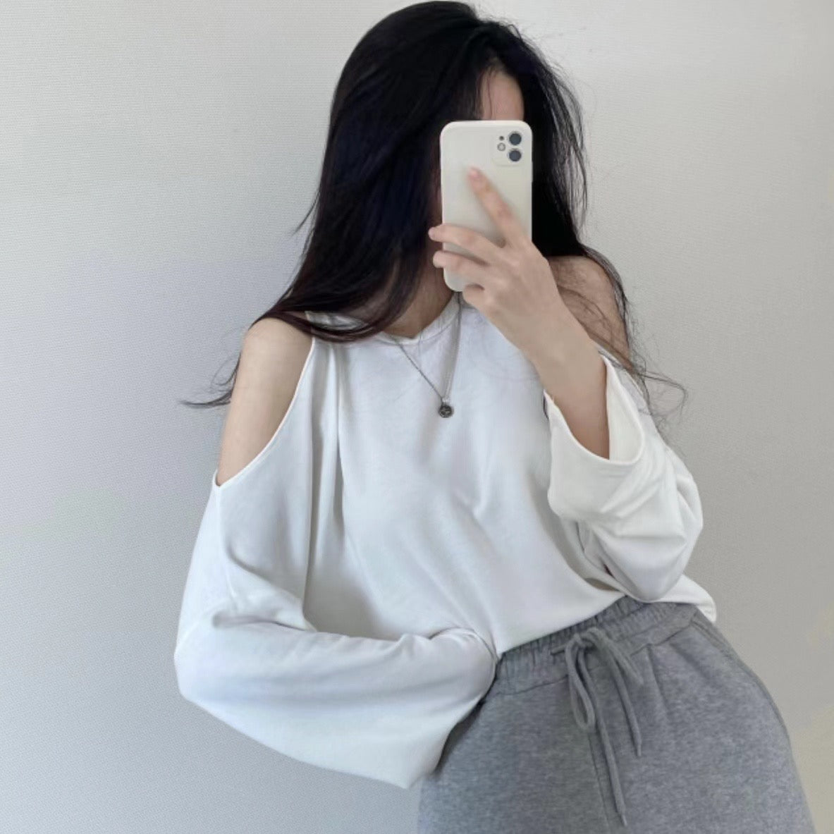 韓國丨純棉露肩TOP