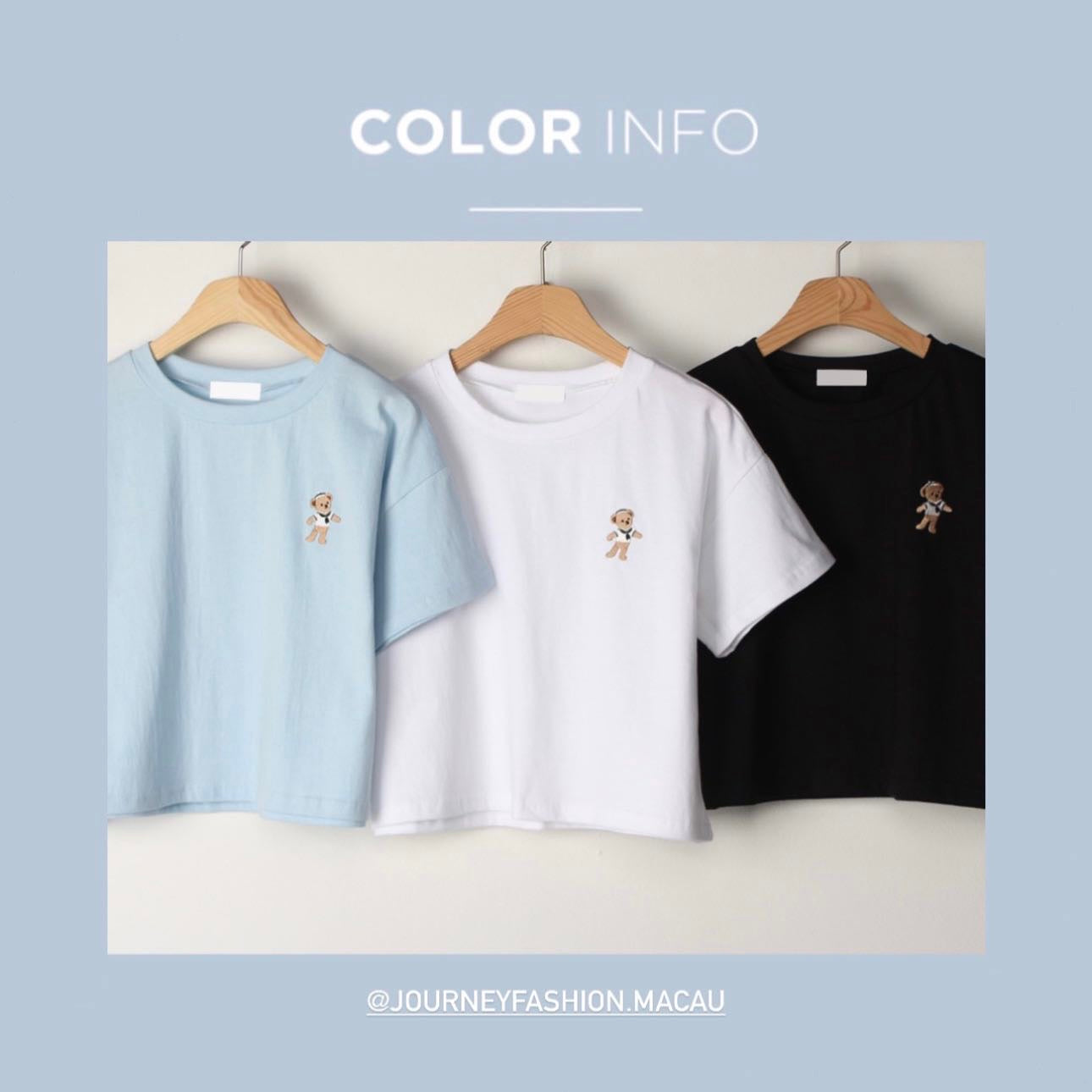 韓國丨短款小熊TEE