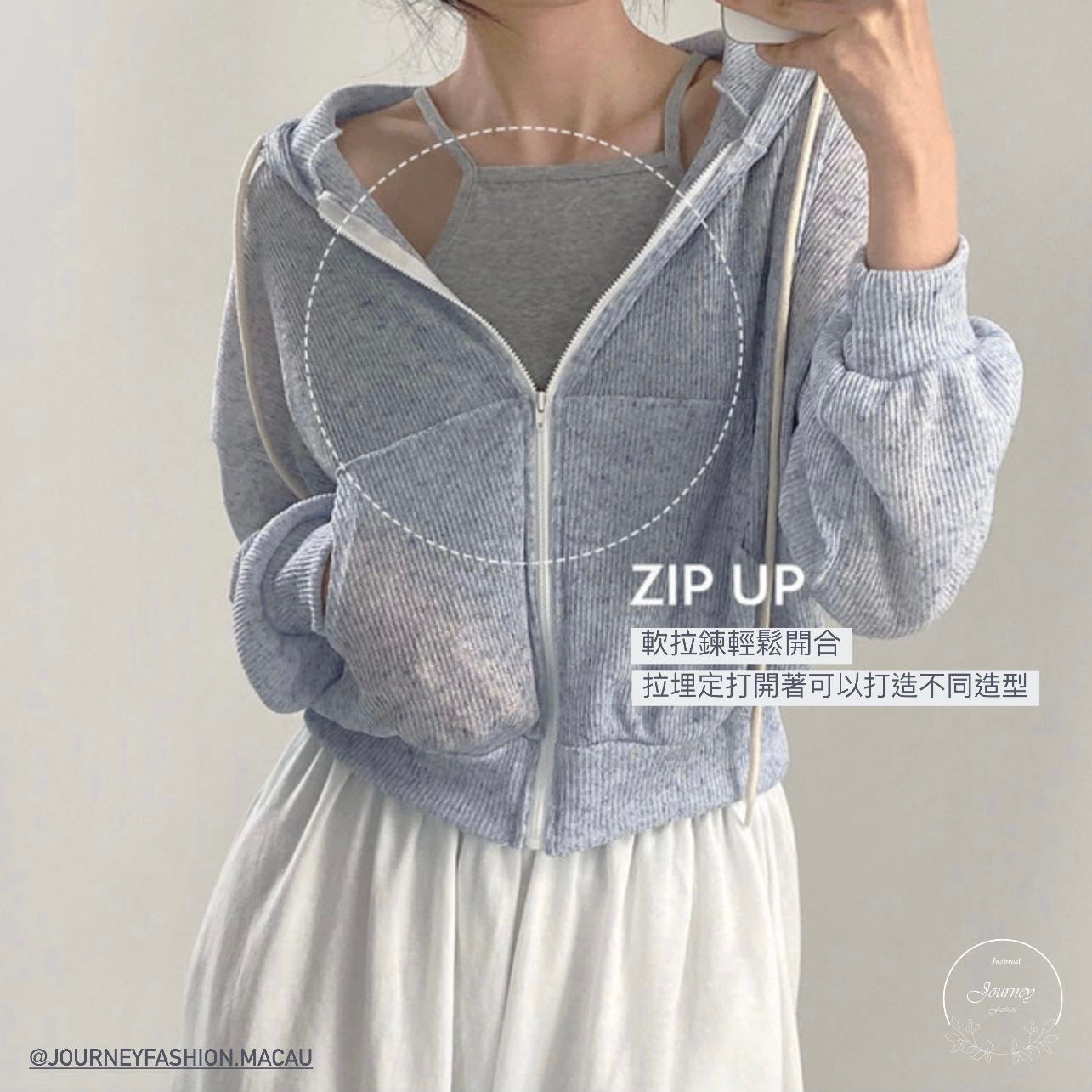 韓國丨拉鍊連帽TOP