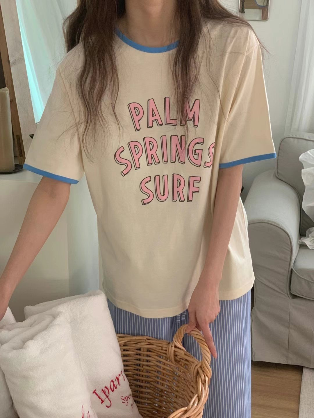 韓國丨撞色邊TEE