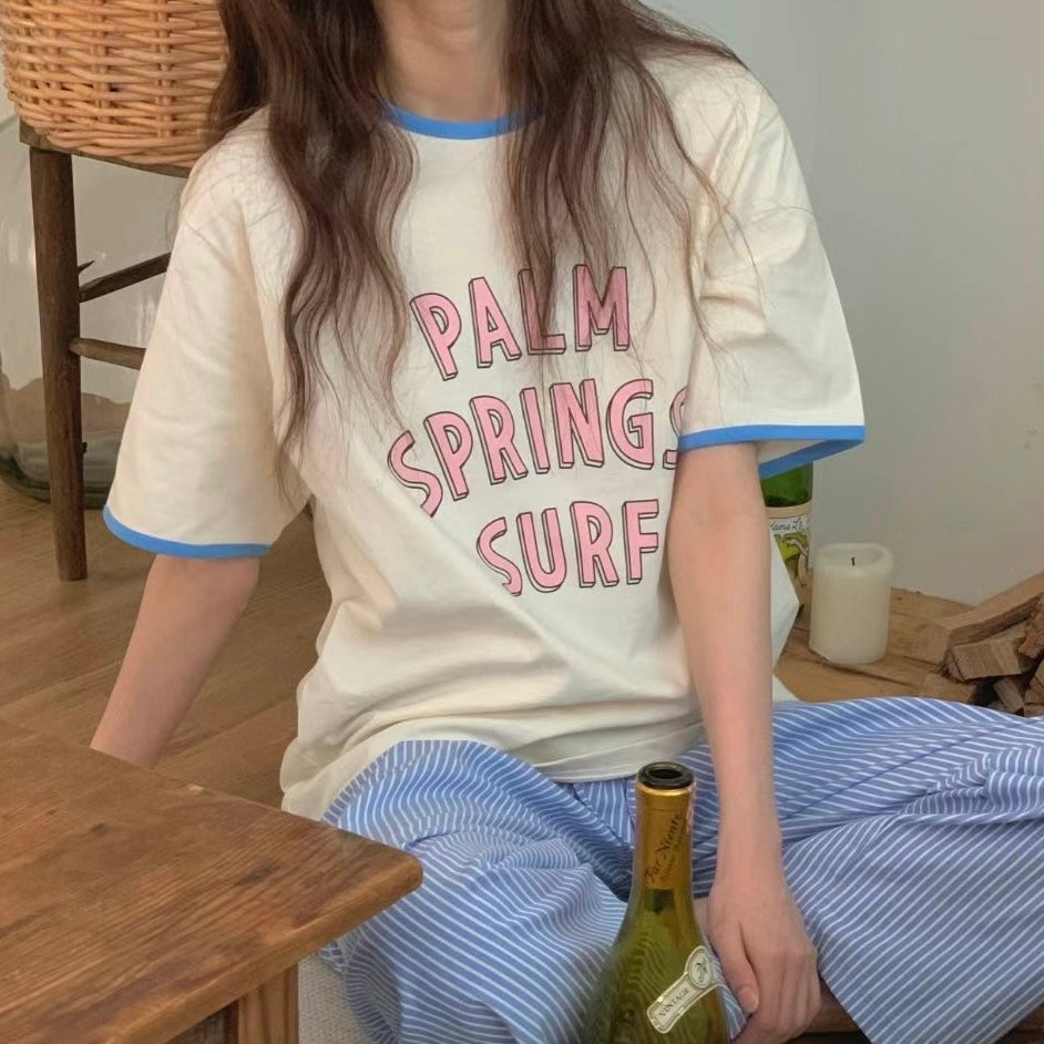 韓國丨撞色邊TEE