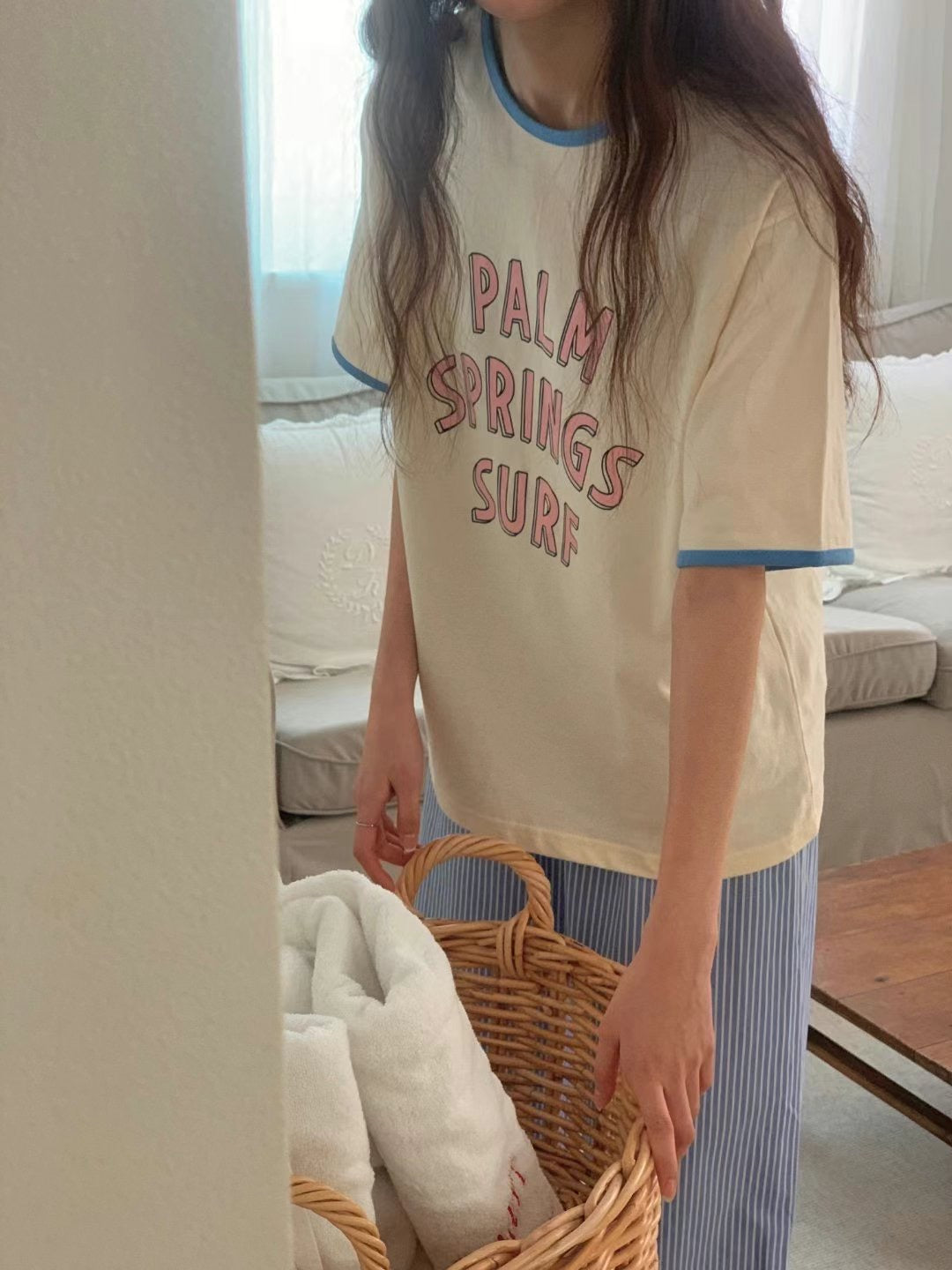 韓國丨撞色邊TEE