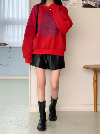 韓國丨內絨印花衛衣