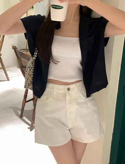 韓國丨短款飛飛袖TOP