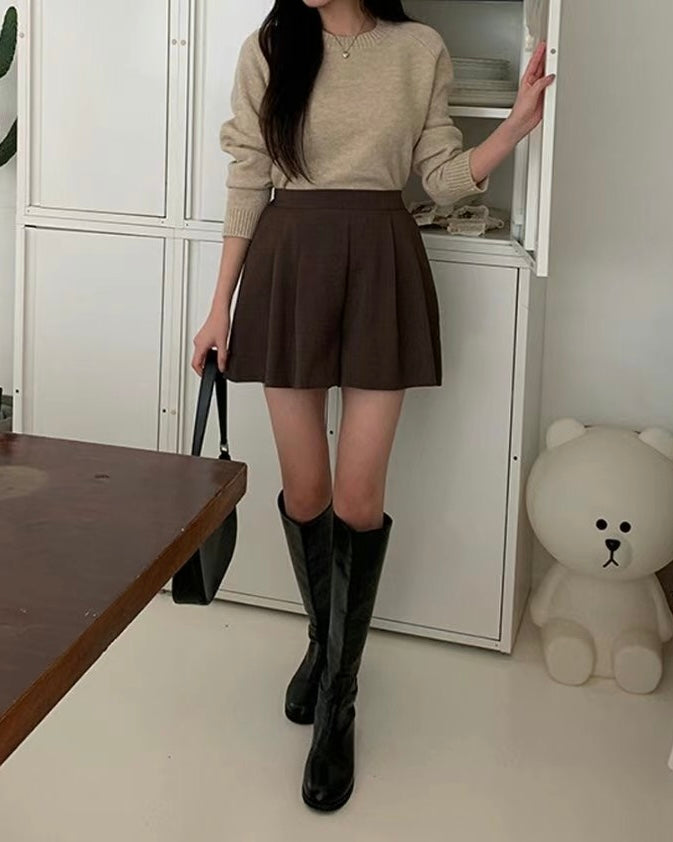 韓國丨後橡筋短裙褲