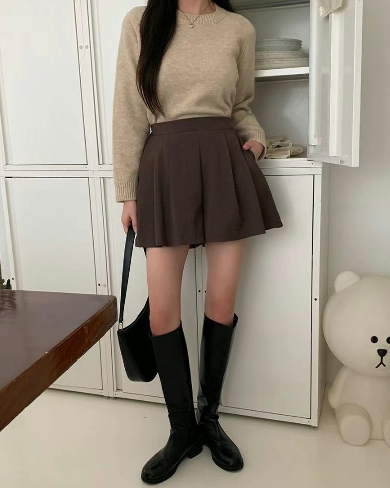 韓國丨後橡筋短裙褲