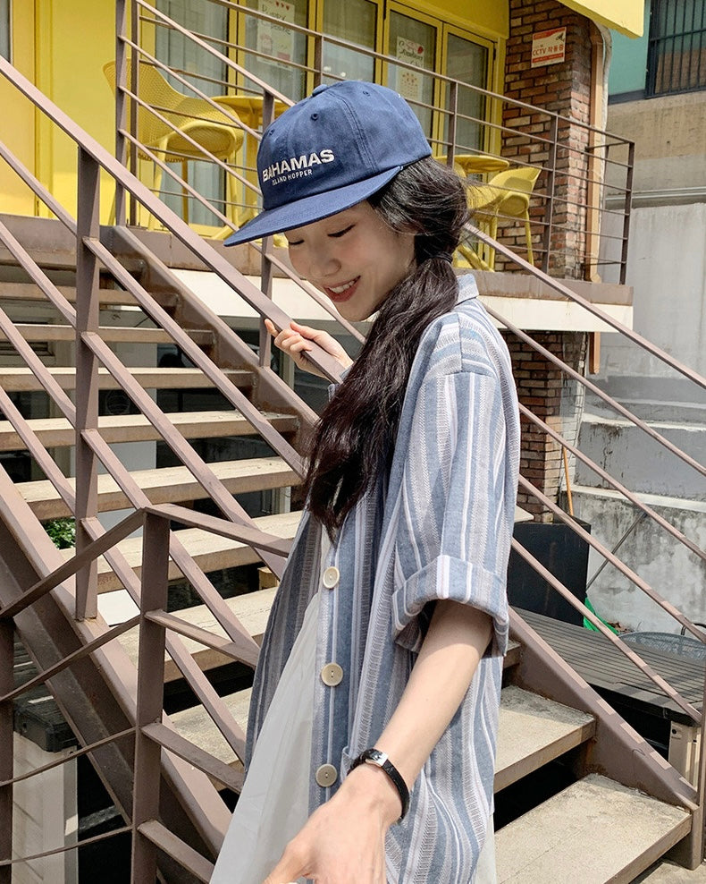 韓國丨寬鬆間紋襯衫