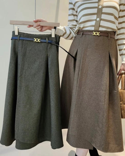 韓國丨皺褶半身裙（連腰帶）