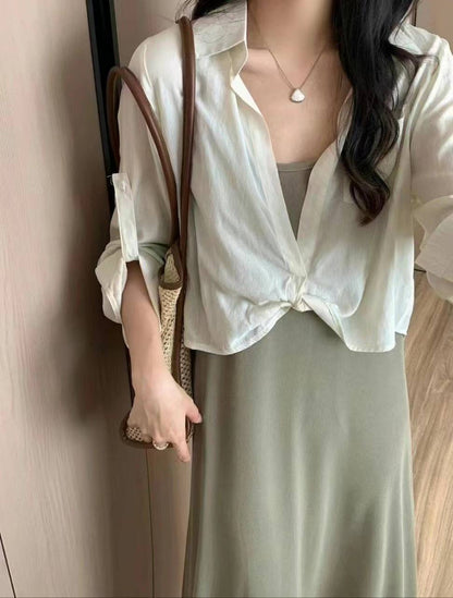 韓國丨吊帶外套裙SET