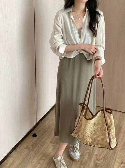 韓國丨吊帶外套裙SET