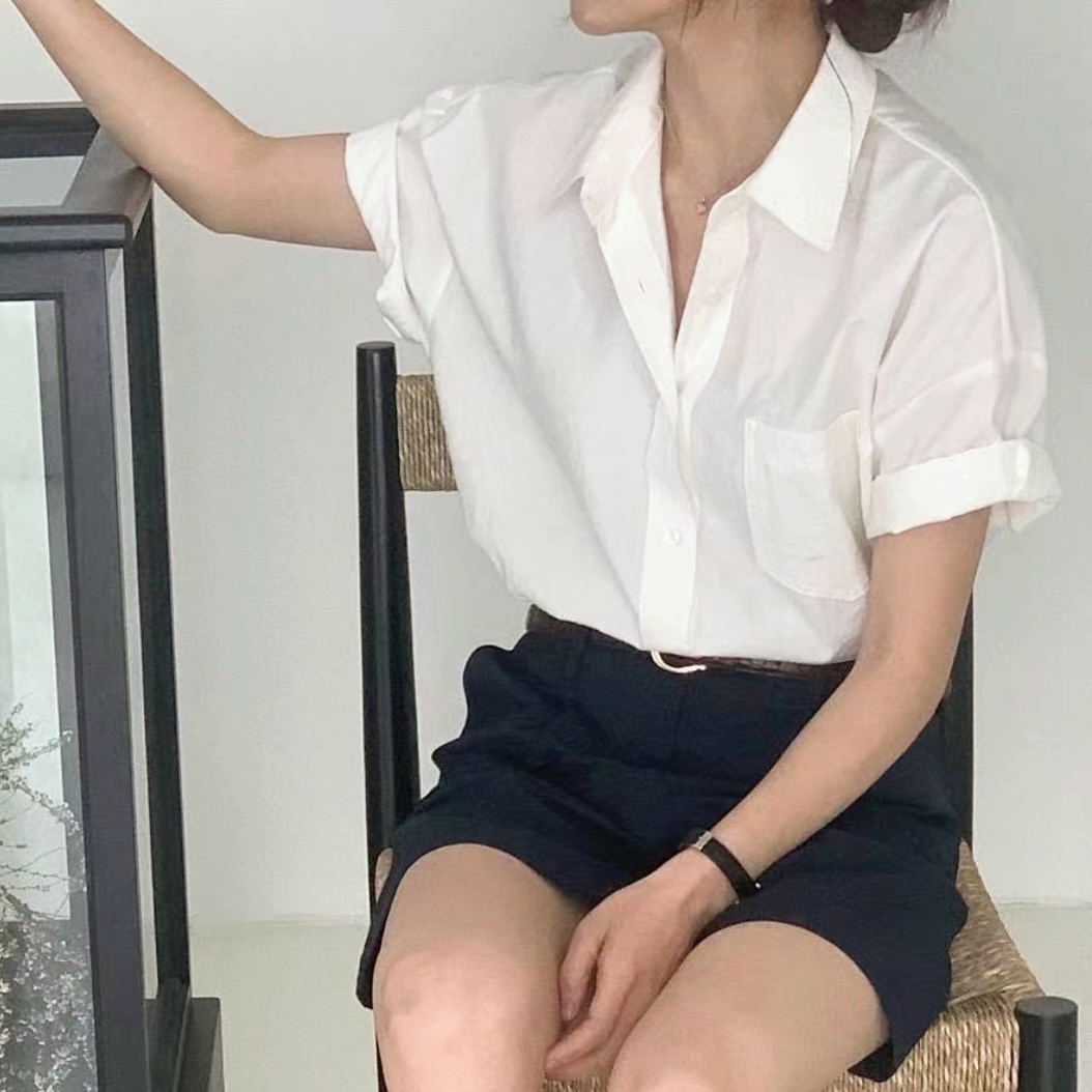 韓國丨單袋鈕扣襯衫