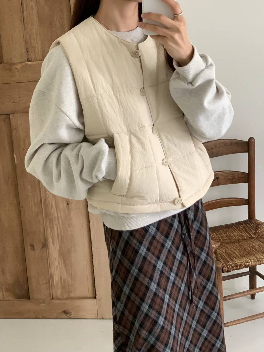 韓國丨鈕扣馬甲外套