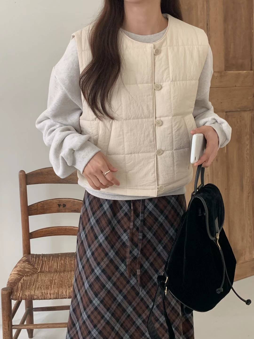 韓國丨鈕扣馬甲外套