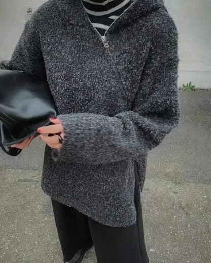 韓國丨連帽拉鍊TOP