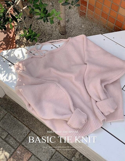 韓國丨RIBBON TIE KNIT