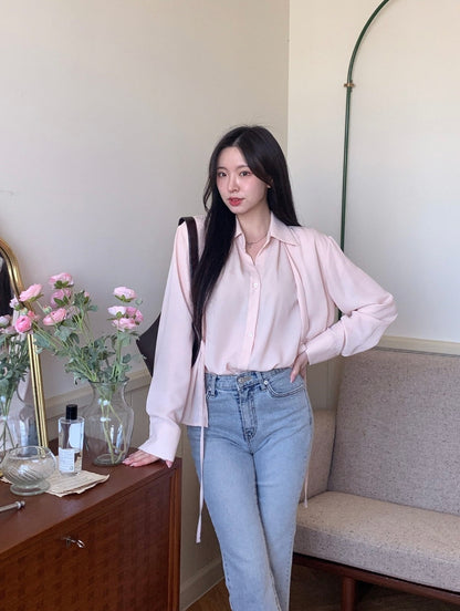 韓國丨翻領綁帶雙層BL