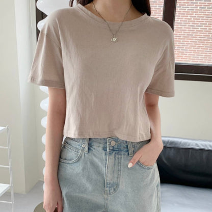 韓國丨日常短款純色TEE