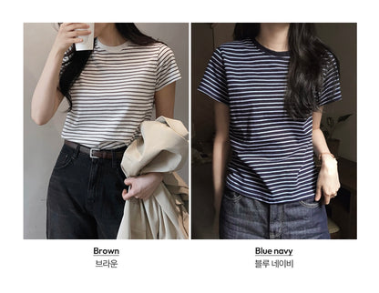 韓國丨BASIC STRIPE TEE
