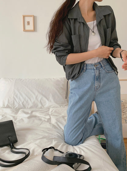 韓國丨V-NECK COLLAR SHIRT