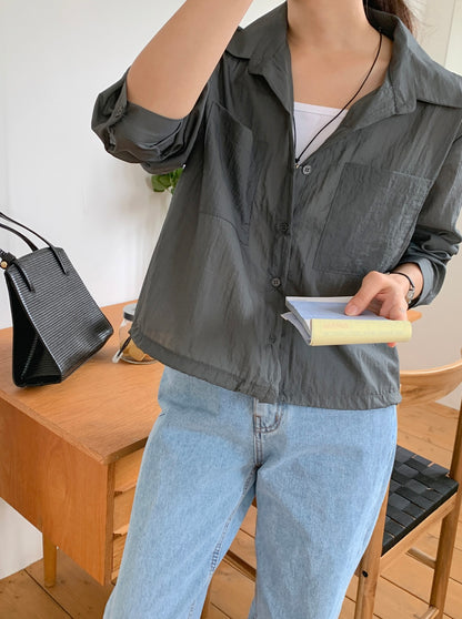 韓國丨V-NECK COLLAR SHIRT