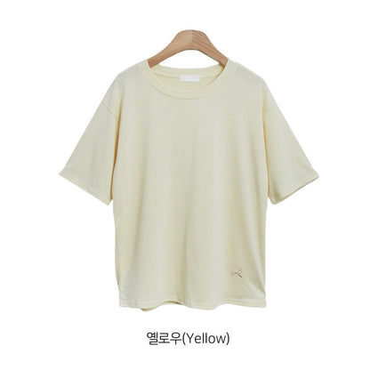韓國丨蝴蝶結刺繡TEE
