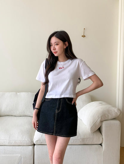 韓國丨HEART CROP TEE