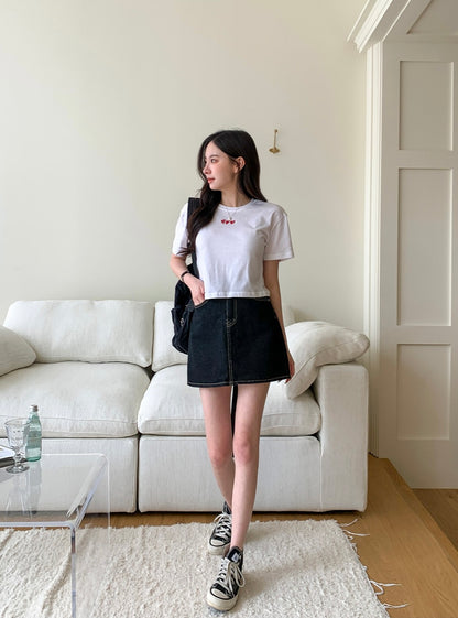 韓國丨HEART CROP TEE