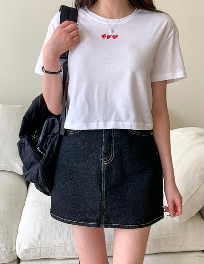 韓國丨HEART CROP TEE