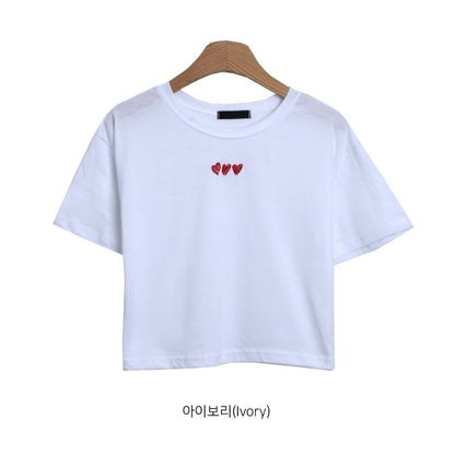韓國丨HEART CROP TEE