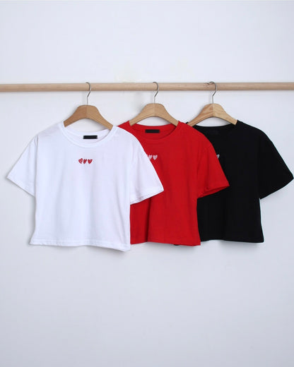韓國丨HEART CROP TEE