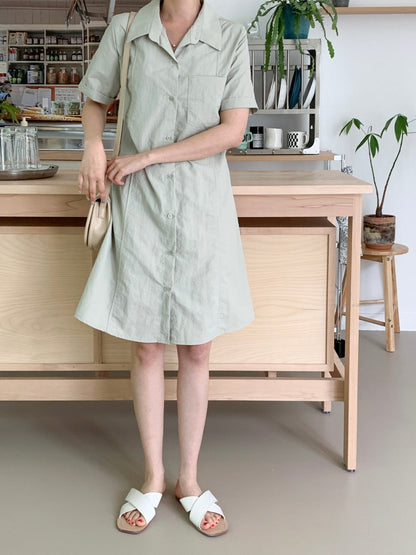 韓國丨COLLAR STRING DRESS