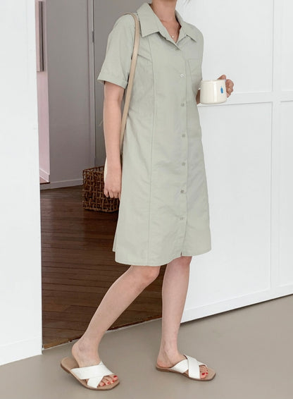 韓國丨COLLAR STRING DRESS