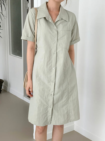 韓國丨COLLAR STRING DRESS