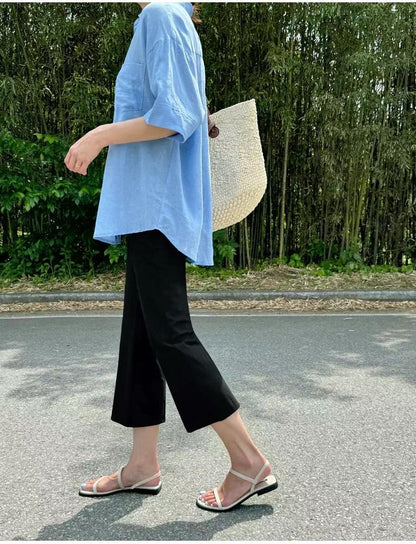 韓國丨冰感微喇叭彈性長褲