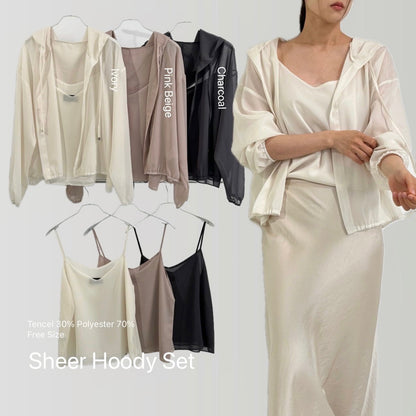 韓國丨SHEER HOODY SET