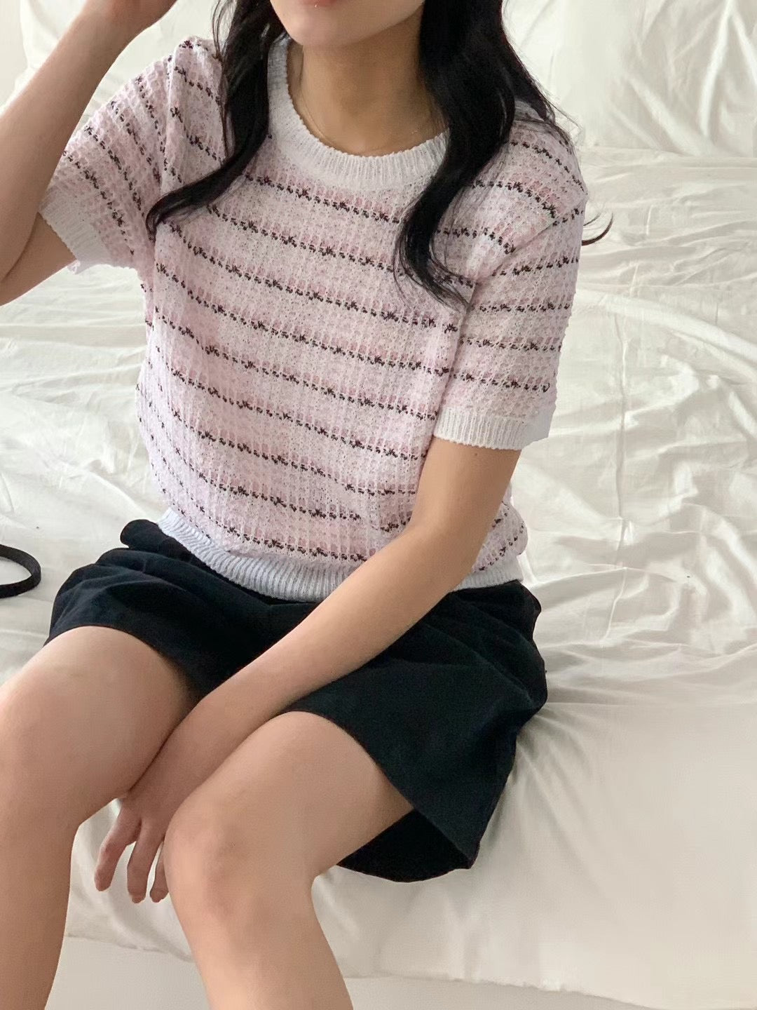 韓國丨撞色間紋TOP