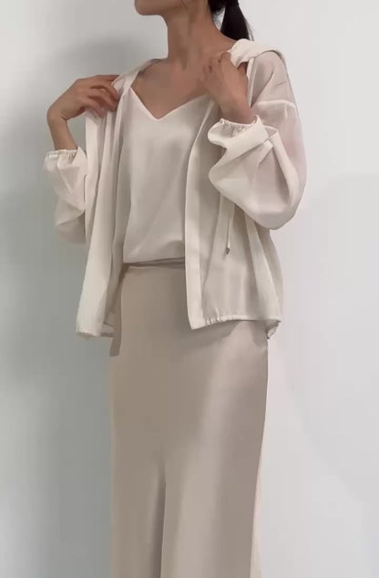 韓國丨SHEER HOODY SET